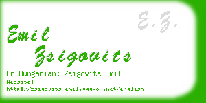 emil zsigovits business card